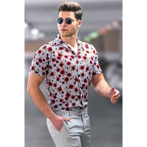 NEW Madmext Striped Floral Button Down Shirt - Size Large Mens